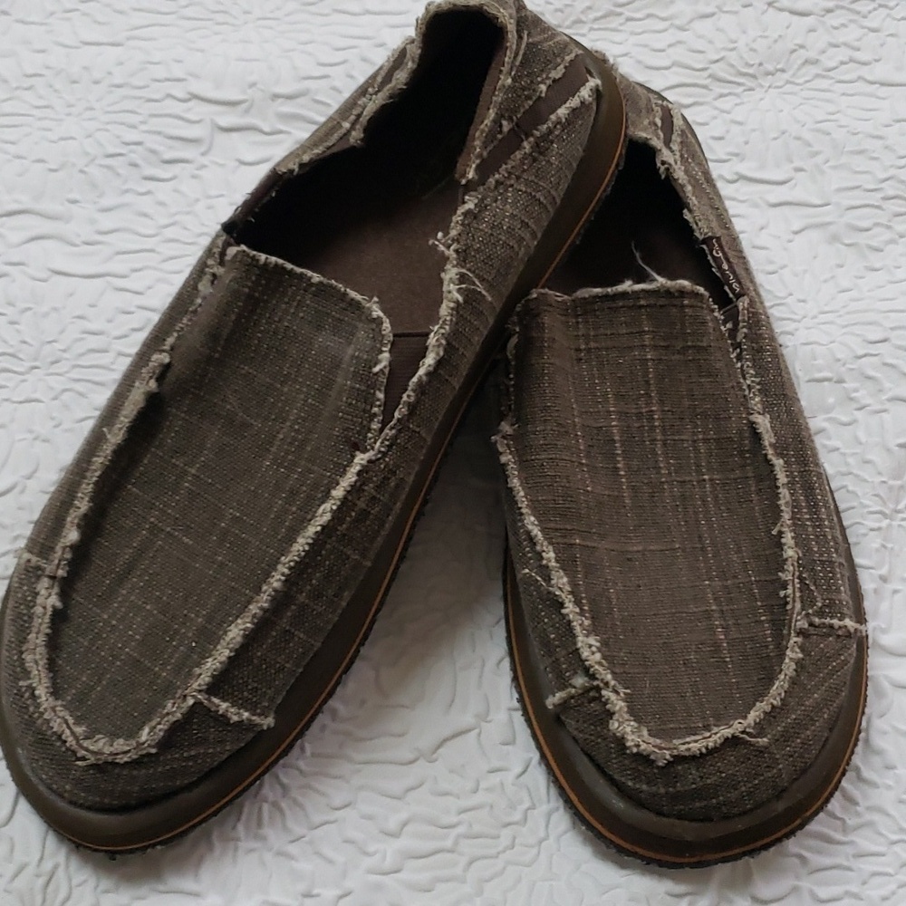 Blue fin Mens Brown Rocket 2 Frayed Slip On Loafers with Memory Foam, Size 10